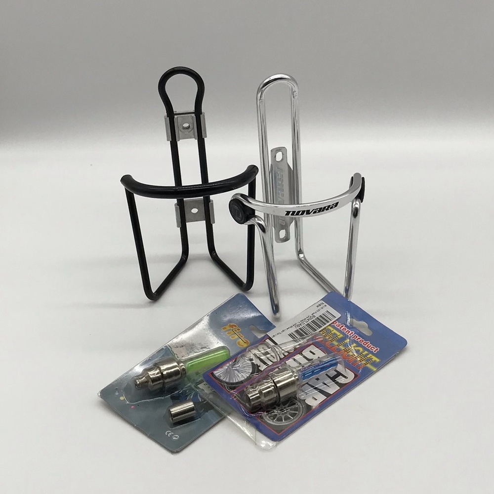 BICYCLE BOTTLE HOLDER AND WHEEL LIGHTS